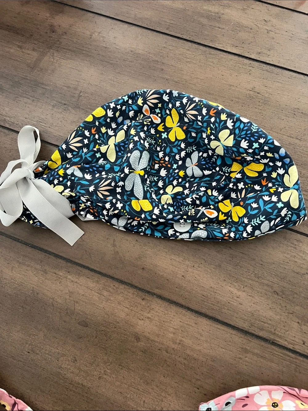 Floral Cotton Tie-Back Scrub Caps - Assorted Colors